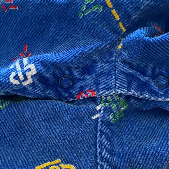 Vintage OSHKOSH B' GOSH Corduroy Overalls Car Truck Bulldozer Print USA,18 Month - Picture 12 of 13